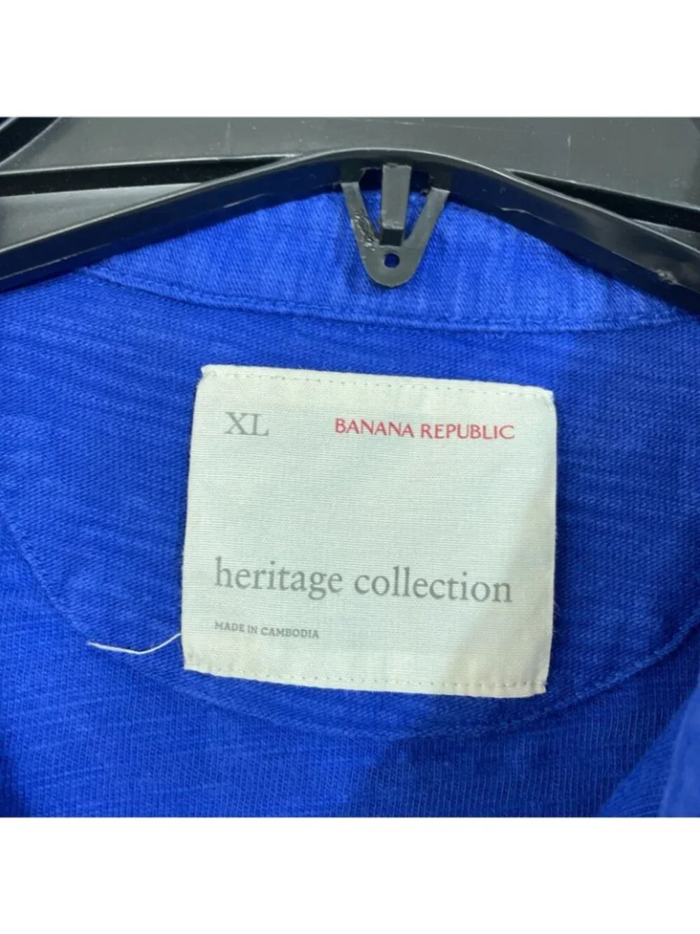 Banana Republic Men's XL Blue Heritage Collection Textured Rugby Polo Shir F1316